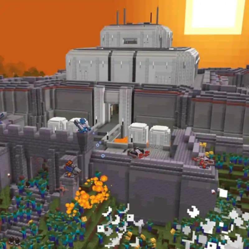 Minecraft castle with a security shield, symbolizing a safe Minecraft APK download